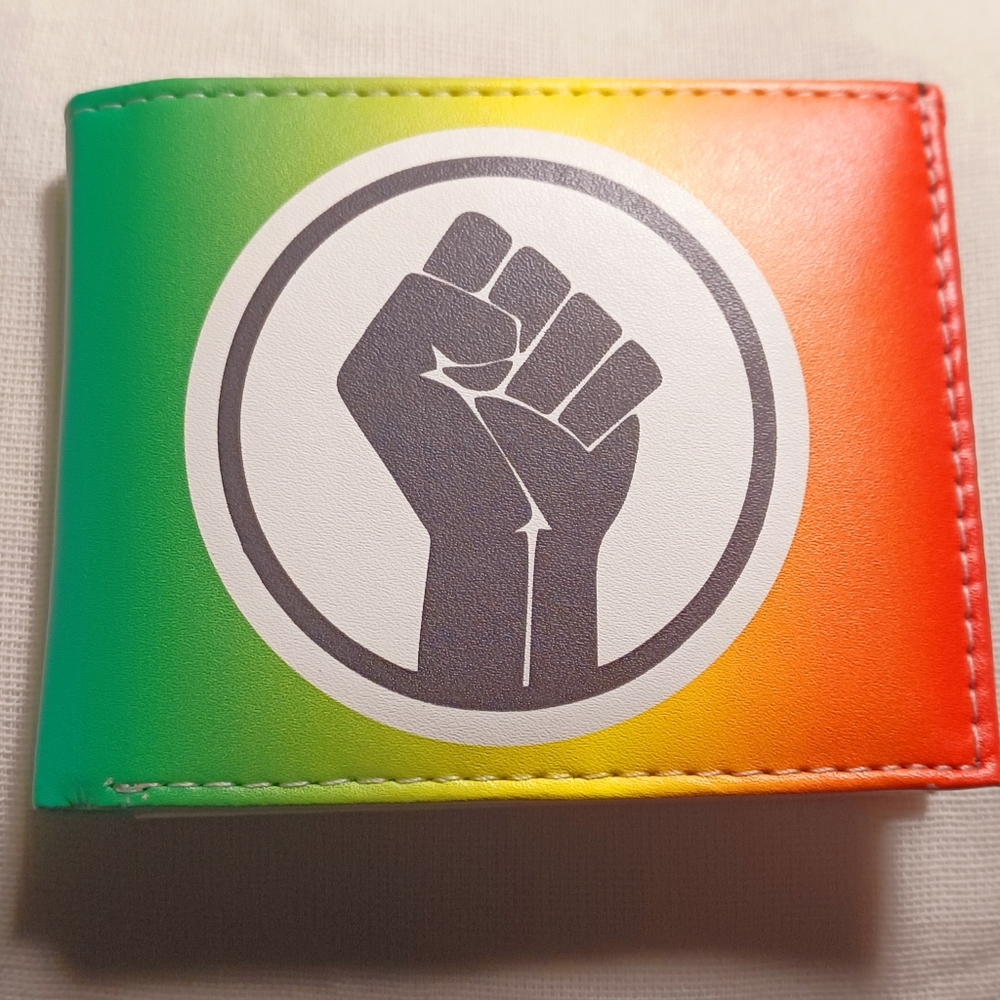Mens unique black fist wallet new